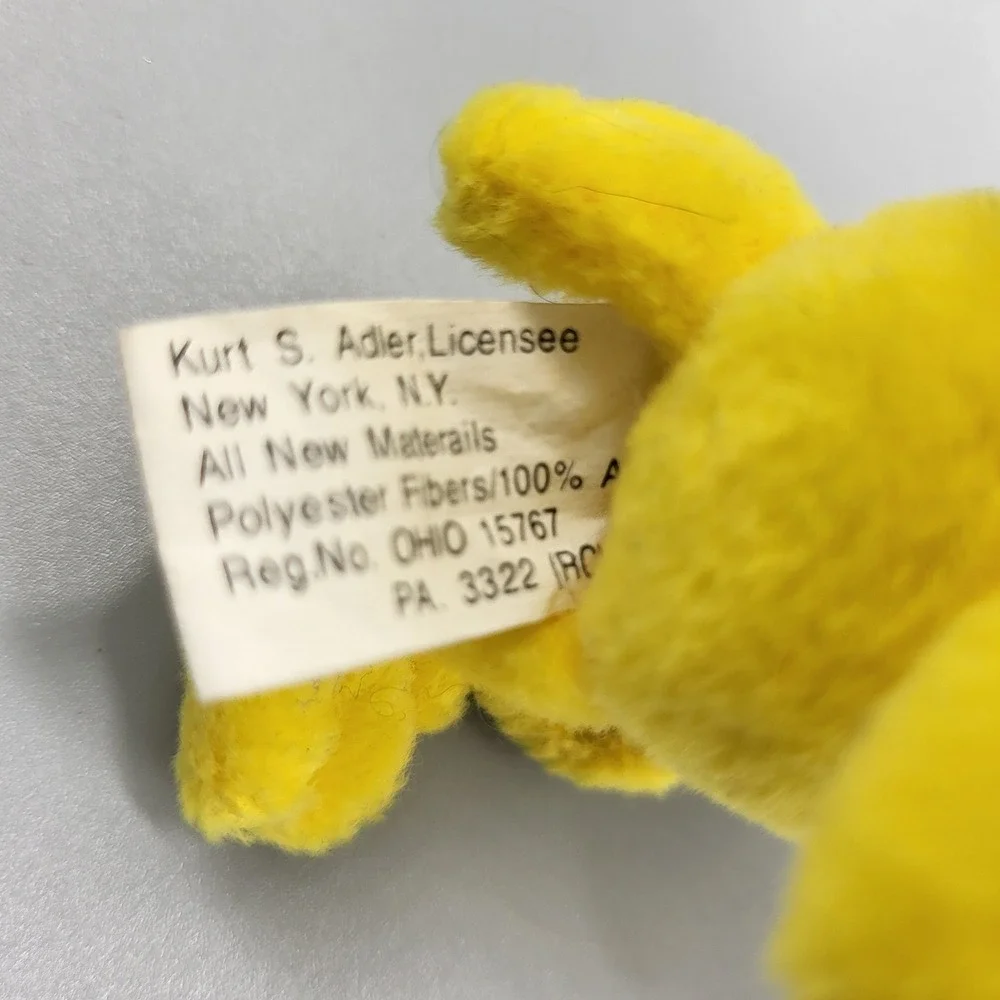 Kurt Adler Woodstock Plush Stuffed Ornament Peanuts Small Striped Scarf Yellow
